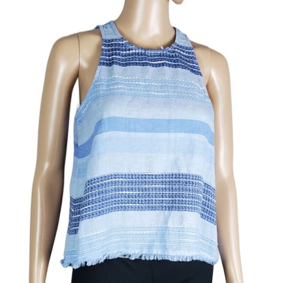 NWT Cloth & Stone Blue Striped Tank Top - Picture 1 of 6